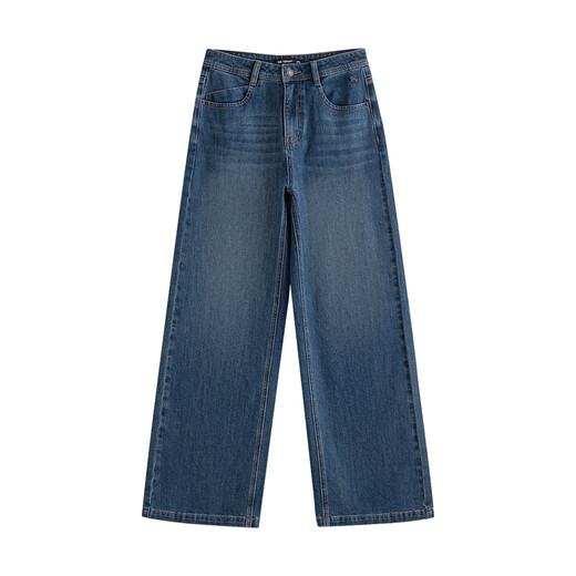 Chuyu Shaping Denim Chuyu 2025 Autumn New Retro Washed Loose Wide Leg Pants Stretch Slimming Versatile Pants Retro Blue 28