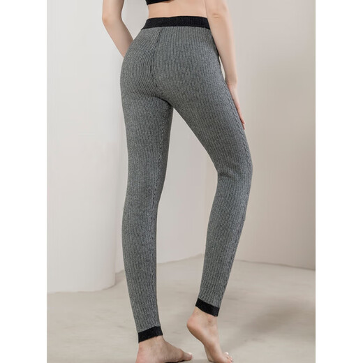 KING DEER Business Cashmere Pants Men's 100% Pure Cashmere Thickened Warm Leggings Women's Slim Wool Pants Men's Vertical Striped Camel Thickened 3XL