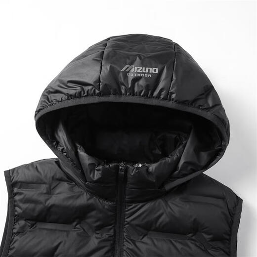 Mizuno extérieur doudoune hommes automne et hiver à capuche épaule demi-manche léger polyvalent gilet coupe-vent veste chaude bleu foncé XL