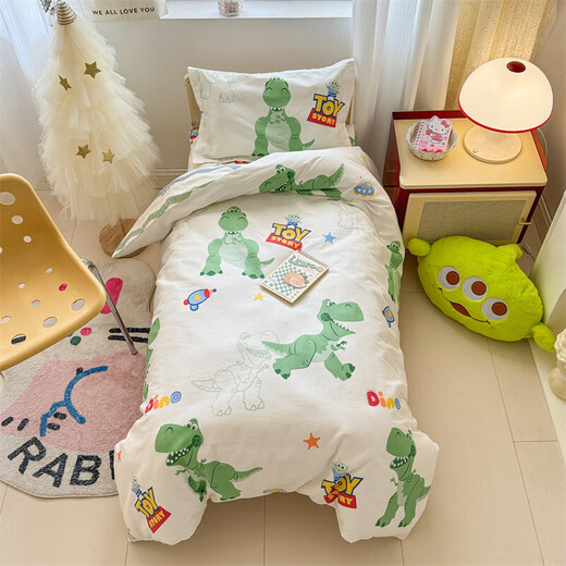 Cotton kindergarten quilt three-piece set baby nap bedding baby children's pure cotton quilt six-piece set for kindergarten Overlord Little Green Dragon soft and delicate 1.2*1.5 meters silk cotton quilt-2Jin Jin equals 0.5 kg