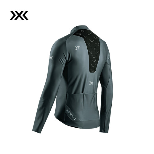 XBIONIC potential energy cycling men's stand-up collar long-sleeved top warm suspender trousers sweat-wicking breathable road cycling jersey long-sleeved top/dark gray 2XL