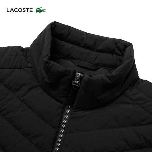 LACOSTE French crocodile men's 25 autumn new V-shaped partition quilted goose down jacket | BH2550 031/black S 46