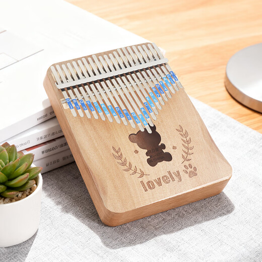 Yasisid拇指琴21音卡林巴琴成人儿童初学生日礼物玩具乐器森系小熊原木色