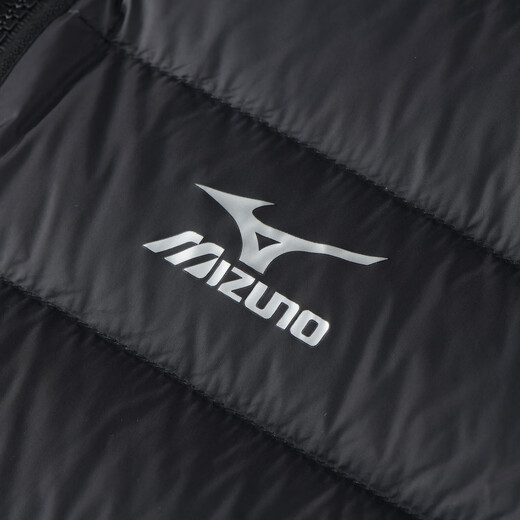 Mizuno (MIZUNO) outdoor lightweight down vest men's short autumn and winter inner and outer vest stand collar vest black 2XL