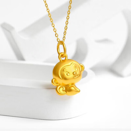 Ningfeng quality zodiac monkey pendant gold color gold monkey necklace birth year zodiac sign transfer bead monkey pendant
