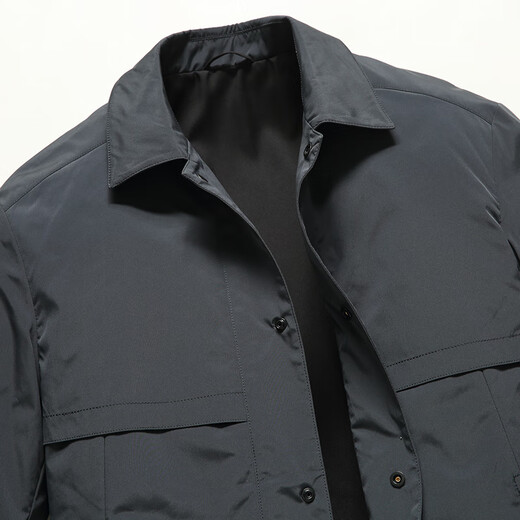 BOSS business casual jacket men 2025 new autumn single-breasted high-end brand middle-aged men's thin cotton jacket dark gray L 175 suitable for 130-145 Jin Jin equals 0.5 kg