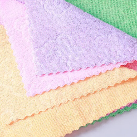 Jingxi self-operated - special brand pet towel, water-absorbent and quick-drying thickened bath towel, coral velvet easy to clean, door-to-door delivery, embossed bear square towel 30*30cm (5 pieces)