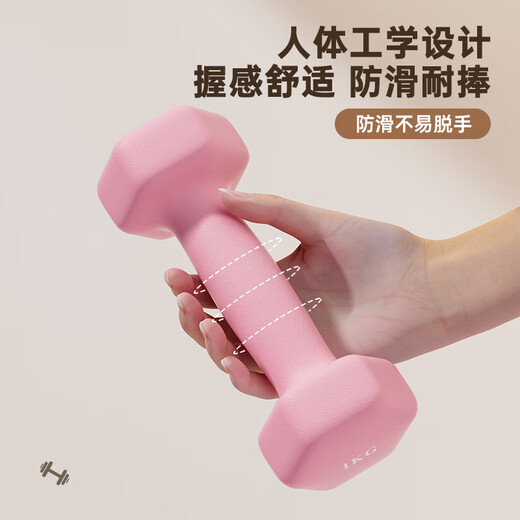 Huaya (HUAYA) dipped dumbbells for men and women home fitness muscle shaping arm exercise equipment children's small dumbbells hexagonal handbells wrapped with iron 0.5kg*2 blue