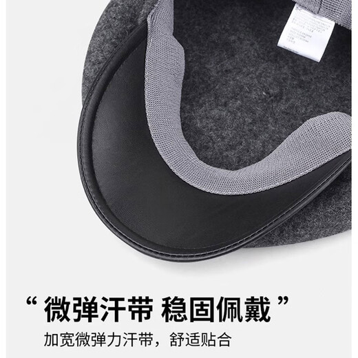 JEEP Hat Women's Autumn and Winter Beret Fashionable and Versatile Korean Style Large Head Circumference Showing Face Small Peaked Cap Painter Hat Newsboy Hat Boya Black Fashionable and Versatile/Daily Face Showing Small One Size