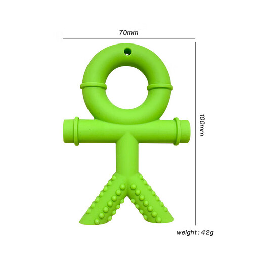 Food grade baby soothing anti-biting hand bite gel oral molar stick baby silicone teether purple 1 pack