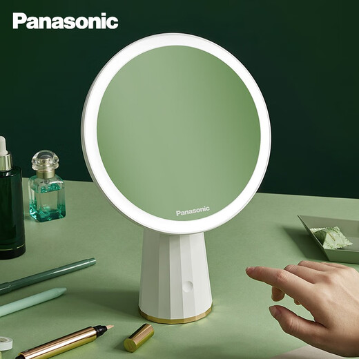 Panasonic LED makeup mirror desktop women's with light smart desktop table lamp fill-in light beauty Internet celebrity mirror charging and portable Panasonic makeup mirror queen white 2025 new style