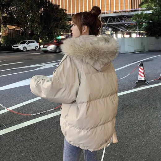 Jincaiwan plus size women's clothing for fat girls 200Jin Jin equals 0.5kg Autumn and winter high-end down jackets 2-300Jin Jin equals 0.5kg Fat mm hooded winter apricot 2XL 4 Recommended 180 to 210Jin Jin equals 0.5kg