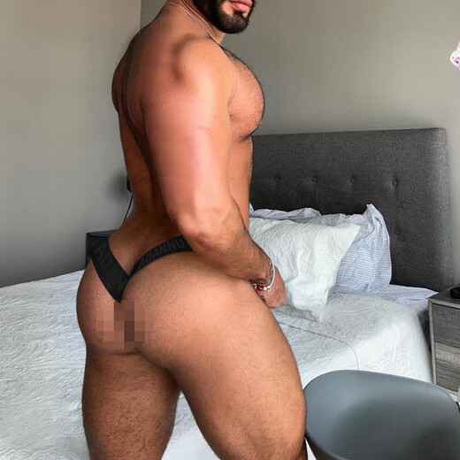 Men's thong hip waistless double butt thin transparent no-take-off back empty T-pants new sexy fun underwear fat times pink M