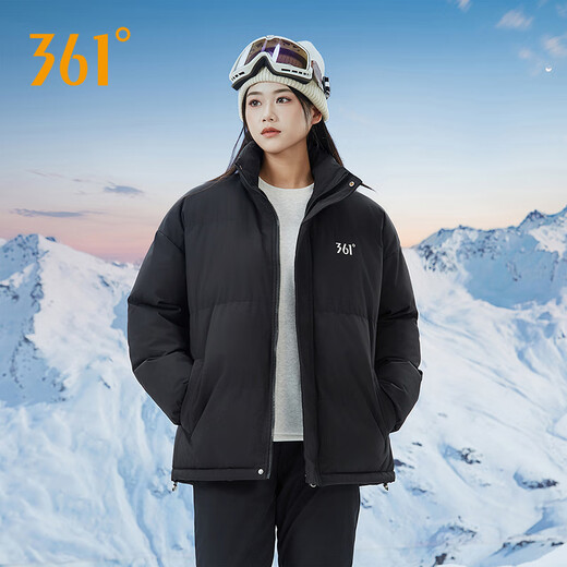 361 Men's and Women's Warm Thickened Casual Winter Jacket Short Cotton Jacket 652434739F Super Black M