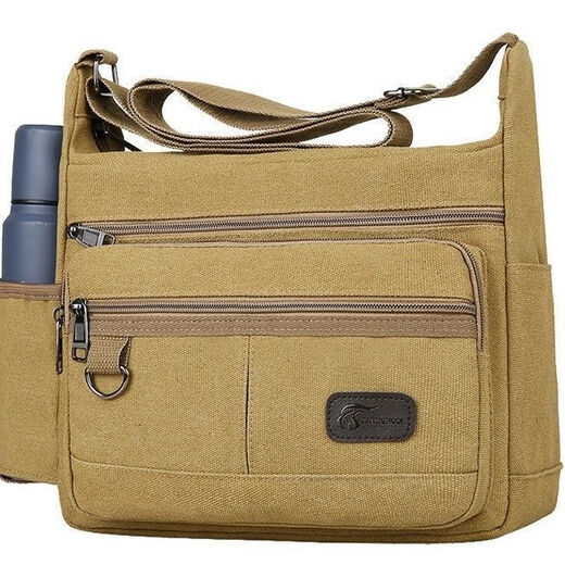 Pickup Cat Upgraded Version Men's Bag Durable Canvas Bag Messenger Bag Tool Bag Labor Protection Men's Messenger Bag Men's School Bag One Canvas Black