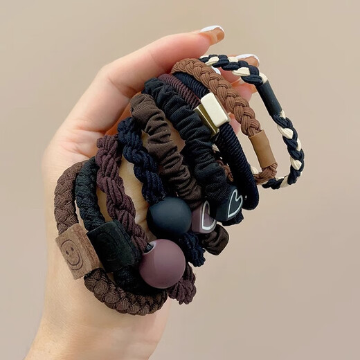 40-piece set of hair ties, high-elasticity and durable rubber bands for women, simple temperament, high ponytail hair rope, high-end headband, 40-piece set, one set can be used for 3 years