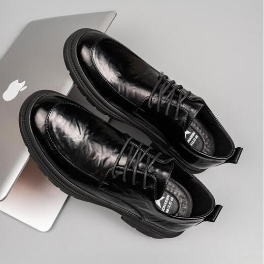 XO leather shoes for men, cowhide, 2025 autumn and winter formal business men's shoes, lace-up derby shoes, suit shoes, black 42