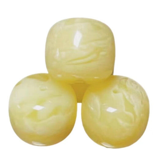 Yuze natural beeswax Russian material old type pier bracelet with beads beeswax pier single bead loose beads authentic 15X14 chicken oil yellow beeswax old type single bead 1 piece 1.5 through hole