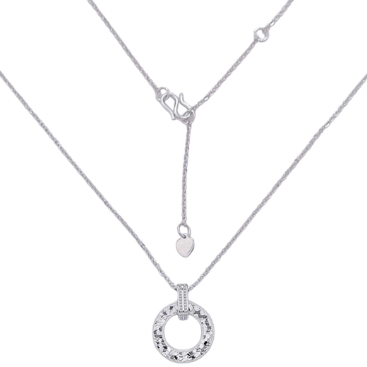 Beijing Gold Trading Center Co., Ltd. Platinum hollow adjustable CNC safety buckle chain, about 5.05g