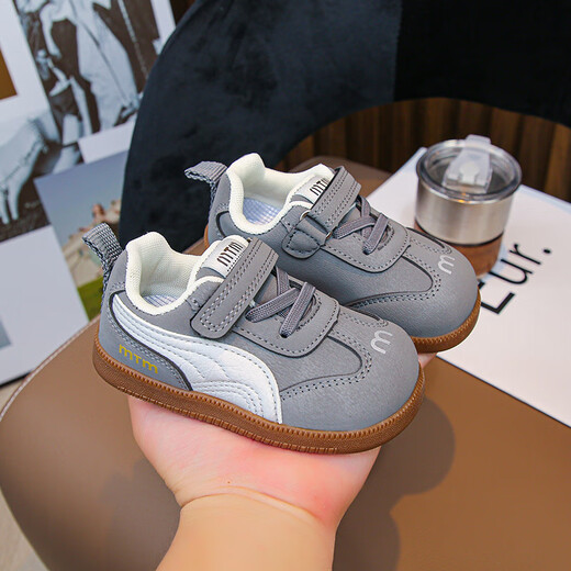 Tyrannis Yangma recommends 2025 spring and autumn new infant leather casual sports shoes for 0-1 year old 2 girls soft sole anti-khaki color 16_inner length 11.5cm