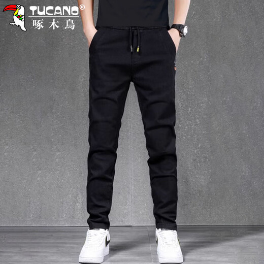 Woodpecker (TUCANO) casual pants men's business pants men's autumn and winter slim stretch versatile straight pants black 32