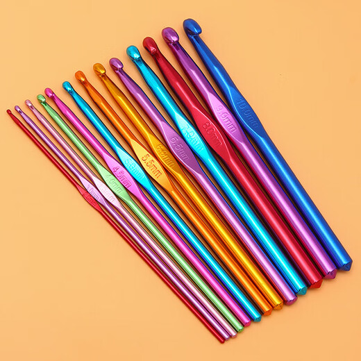 Colorful aluminum oxide crochet hooks, high-end metal crochet hooks, handmade DIY knitting tools, a complete set of wool thick crochet hooks, 4.0mm 1 piece