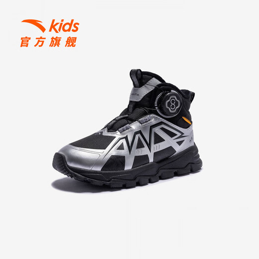 ANTA (ANTA) children's footwear boys Weifeng outdoor series water-repellent technical cotton shoes 312619973 black/silver-1 29