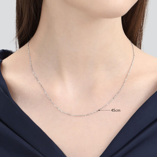 Chow Sang Sang Pt950 platinum car flower all-match plain chain for men and women 33945N priced at 45 cm 5.55 g