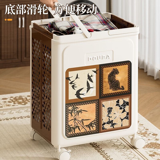 Hakkainiao dirty clothes basket with wheels for home high-looking bathroom clothes storage basket bathroom laundry basket high-end foldable