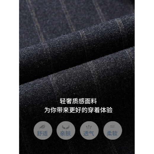 Lilan wool three-piece suit men's striped middle-aged engagement wedding formal suit men's 9836 gray stripe M 170/46
