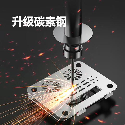 笔记本立式增高架360度旋转调节升降托架18寸游戏本桌面悬空散热 基础款[黑色]碳素钢打造