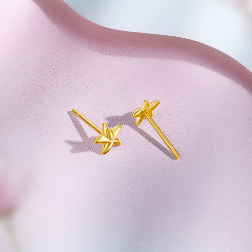 Saturday Fortune (ZLF) Gold Earrings Women's Pure Gold Little Star Gold Earrings Price 0.67g