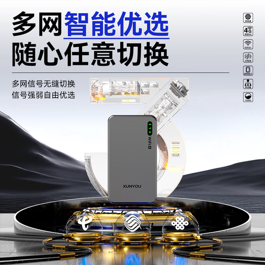 Xunyou portable wifi multi-réseau universel sans carte sans fil wifi6 voiture 4G routeur portable illimité télécommunications mobiles trafic universel national 2025 modèle 5GXY15B exposition phare Ruixin WIFI6Pro multi-réseau toute coupure aucune limite de vitesse pas de fausse norme trafic mensuel 1500G