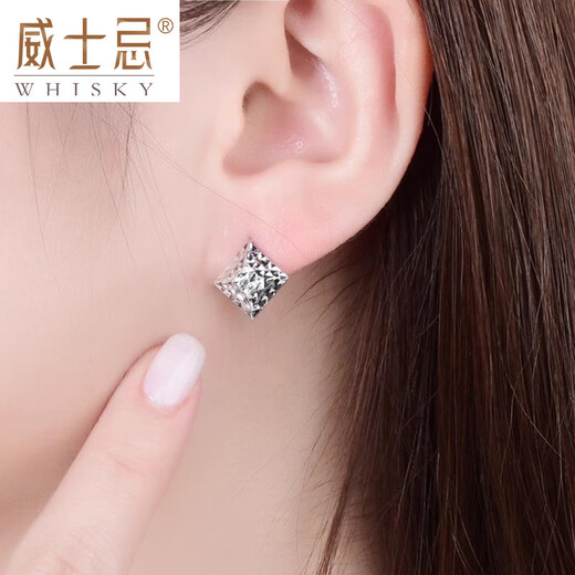 Whiskey platinum stud earrings pt950 platinum earrings for women pt999 pure platinum car flower earrings ear hooks jewelry engraving contact customer service single shot will not be sent