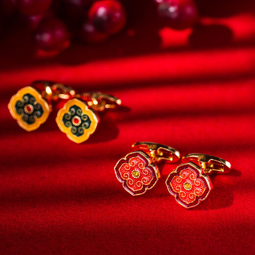 WILLIAM MILTON Limited Edition Lucky Four-leaf Clover Cufflinks Men's French Shirt Light Luxury Wedding Cuffs Customized Gift Fantasy Red