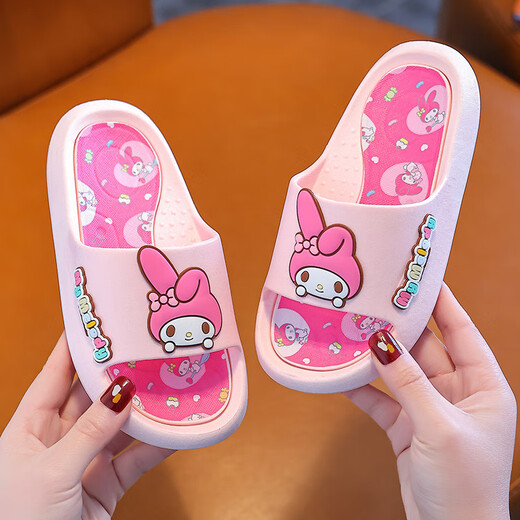 Mai Chao Shang Children's Slippers Cartoon Cute Summer Home Indoor Sandals Kuromi Girls Non-Slip Parent-Child Slippers 2808 Model ** Kuromi Purple Size 32-33 Inner Length 20.5CM