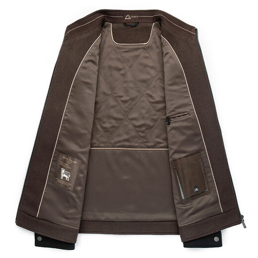 GOLDLION G+ Goldlion Executive Jacket Men's Light Luxury Cashmere Wool Blended Stand Collar Jacket Men's Autumn and Winter Warm Jacket Flagship Official Black M 170 100-125Jin Jin is equal to 0.5 kg