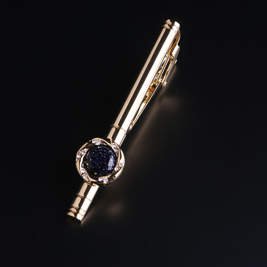 Lieshang French shirt trendy starry sky cufflinks and tie clip for men and women light luxury business French shirt cuff nail festival suit vast starry sky stone cufflinks and tie clip (gold)