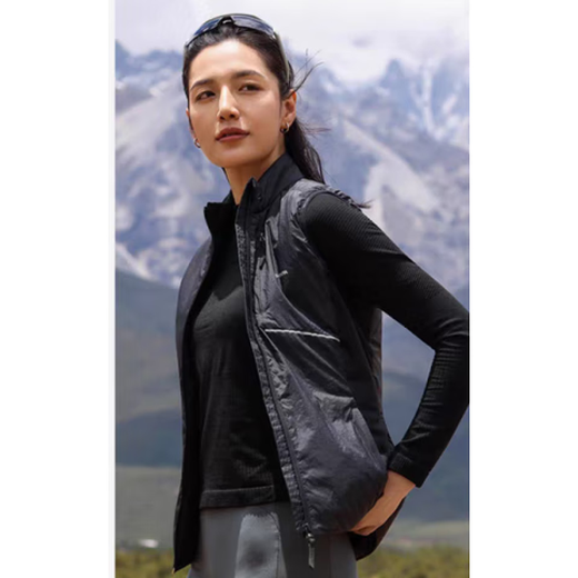 Decathlon (DECATHLON) Running Sports Vest Women's Autumn Outdoor Cycling Fitness Sleeveless Zipper Warm Cotton Vest SAX1 Official Flagship Men's Black S