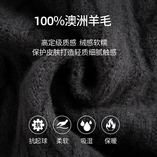 Shanshan 100% wool cardigan men's autumn and winter heavyweight thickened round neck close-fitting comfortable skin-friendly twist sweater