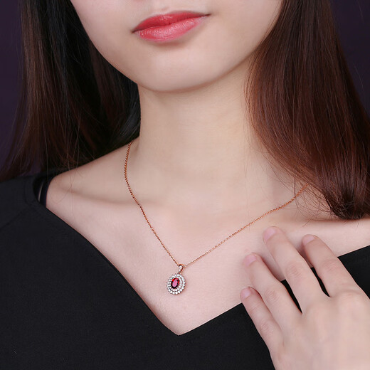 COASZE 1 carat unburned pigeon blood ruby necklace for women, classic colored gemstone, 18K gold, luxury, 0.5 carat, 24.3 points diamonds