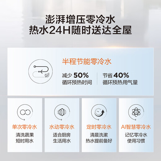 Haier produces Commander, first-class energy efficiency non-condensing water LG5EUltra zero cold water 16-liter gas water heater with constant temperature and silent state subsidy OCC door-to-door installation