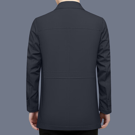TPZBWG high-end brand mid-length windbreaker men's 2025 autumn and winter new business casual dad men's jacket navy blue M 170