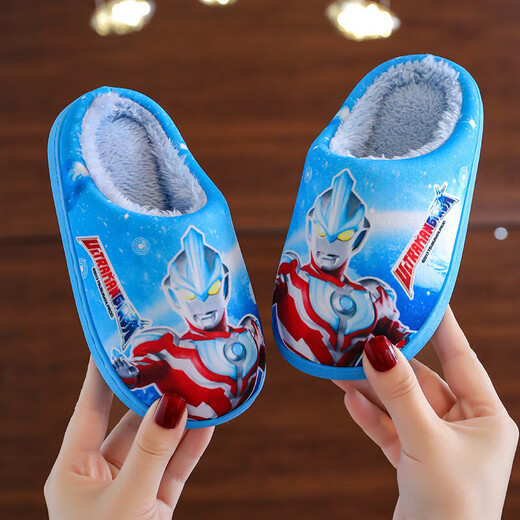 2025 Boys Cotton Slippers Winter Home Indoor Non-Slip Warm Boys and Girls Plush Baby Cartoon Cotton Slippers Yellow 12 34/35 Foot Length 21.5CM 9-10 Years Old