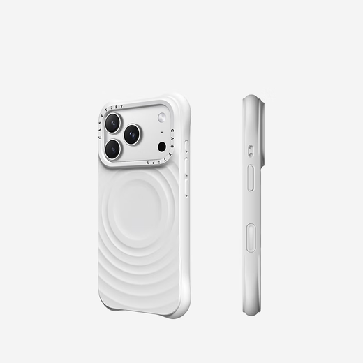 CASETIFY Solid Color Wave Phone Case MagSafe Compatible Silicone Phone Case Suitable for Apple iPhone17/16/15 Air/Plus/Pro/Max Phone Protective Case White Magsafe iPhone 17 Pro