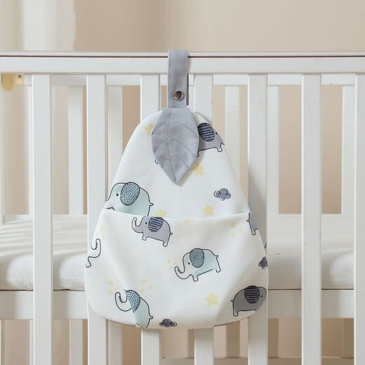 Kaximu crib hanging bag hanging basket bedside storage bag children's multifunctional washable diaper storage bag bedside storage bag leaf rainbow hanging bag
