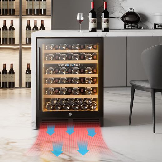 VINGARDE wine cabinet constant temperature wine cabinet embedded seamless hidden installation household constant temperature moisturizing wine tea refrigerator compressor refrigeration air-cooled frost-free YC-150SZFF embedded red wine cabinet single temperature 51 bottles 150L