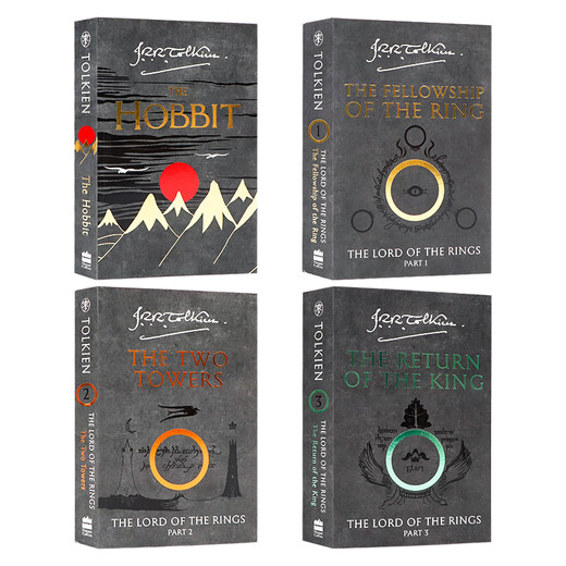 Lord of the Rings: The Hobbit 4-volume box set, original English novel The Hobbit and the Lord of the Rings Tolkien's Lord of the Rings series, youth fun classic literature J. R. R. Tolkien