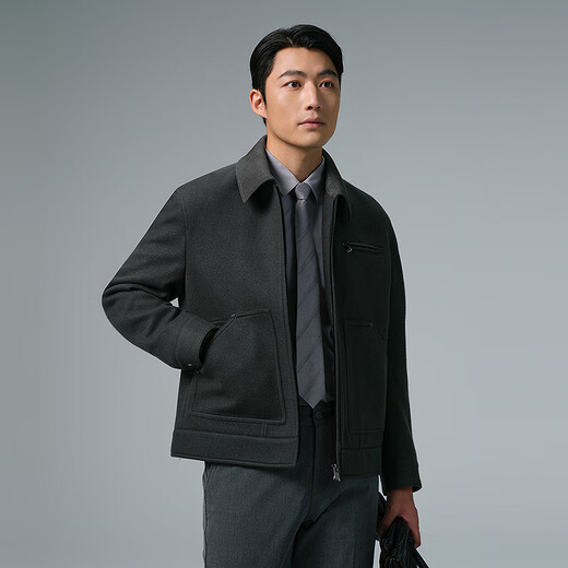 Lilang Woolen Coat Men's Short Winter Wool Jacket Men's 2025 New Lapel Warm Woolen Jacket Men's