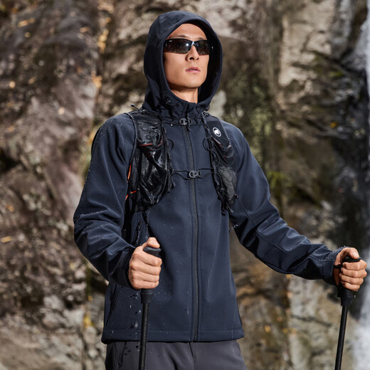 Mammoth (MAMMUT) Fleece Clion Men's and Women's Outdoor Windproof Warm Casual Jacket Jacket Embroidered Label Soft Shell Black Red Label S